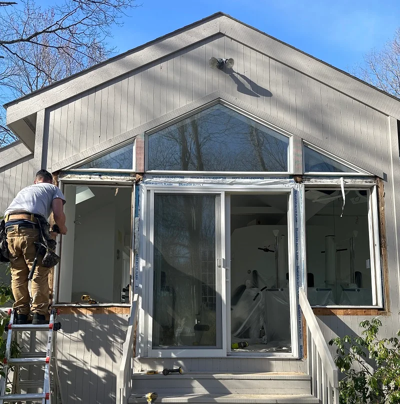 Removal of cedar trim around casement windows